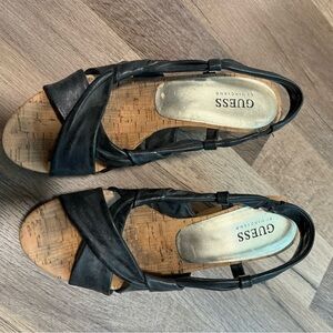Guess by Marciano Black Cork Wedges